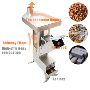 Luling Stainless Steel Manual Outdoor Wood <strong>Rocket</strong> <strong>Stove</strong> Removable Kitchen for Camping All Seasons - Product Image 3