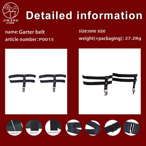 JINZHU Jarretière pour femme antidérapante, anti-rides et anti-chute, type anneau de jambe, noire, avec pinces pour maintenir les bas. - Product Image 5