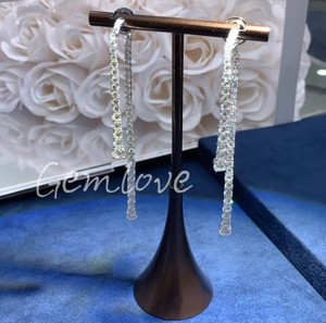 ต่างหูเพชรสำหรับผู้หญิงขนาด9K/14K/18K ดีไซน์เครื่องประดับแฟชั่นอินเทรนด์ได้รับการรับรองจากอีจีไอทอง9K/14K - Product Image 2