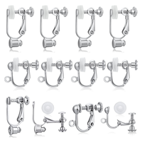 12 pièces, 2 styles, convertisseur de boucles d'oreilles à clip pour oreilles non percées, convertisseur de boucles d'oreilles à clip pour boucles d'oreilles pendantes et clous