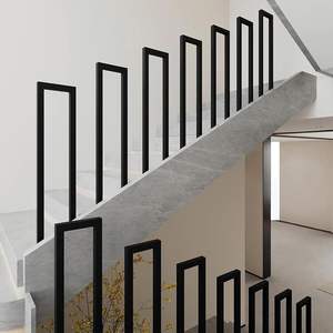 Rampe d'escalier murale en métal durable en forme de U moderne, garantie de plus de 5 ans pour villa, balcon, couloir, appartement (55x20cm) - Product Image 2