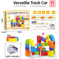 Nouveauté 2026 : 95 Pièces de Jouets de Construction DIY pour Enfants – Voitures sur Rail Polyvalentes avec Train Électrique et Panneaux de Signalisation