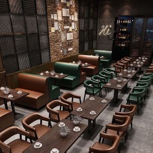 Conjunto de Muebles de <span class=keywords><strong>Bar</strong></span> de Bambú para Cafetería, Restaurante Occidental, Tienda de Té con Leche - Muebles de <span class=keywords><strong>Bar</strong></span> Comerciales con Combinación de Sofá, Mesa y Sillas - Product Image 2