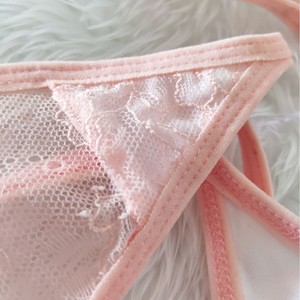 Culottes string en dentelle taille basse pour femmes, respirantes, transparentes, couleur rose - Product Image 3