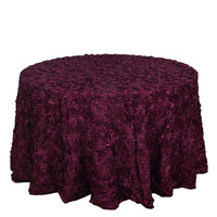 Nappe ronde en polyester de 120 pouces pour hôtel et fête, style américain, en satin, anti-poussière, jupe de table pour mariage, vente en gros transfrontalière