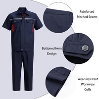 Ensemble d'uniformes professionnels unisexes en gros, été, manches courtes, respirant, pour bureau, service, ingénieur, tenue de travail personnalisable