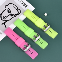 Bracelet de montre en silicone 18mm 20mm 22mm couleur bleu néon rose vert en caoutchouc souple bracelet de montre à la mode qui brille dans le noir