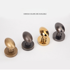 Serratura Silenziosa Interna in Ottone - Serratura <span class=keywords><strong>Vintage</strong></span> Americana per Porta Doppia con Pomello a Sfera in Bronzo Antico - Product Image 2