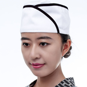 Cantina ajustable hombres mujeres Restaurante Camarero trabajo sombrero comida japonesa restaurante algodón poliéster logotipo personalizado liso chef sombrero - Product Image 1