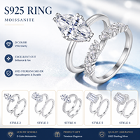 Bague scintillante de luxe pour femme en argent pur S925 avec moissanite couleur D et diamant VVS, modèle 2026, vente chaude