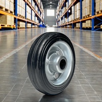 Ventes directes d'usine roulettes industrielles en caoutchouc solide de 3 à 4 pouces avec roues latérales à noyau de fer galvanisé