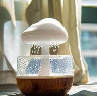 Humidificateur LED USB Mini Nuage de Pluie à Diffusion Flash pour Espace Personnel, Lampe Nuageuse Réutilisable Moderne Blanche pour Chambre à Coucher