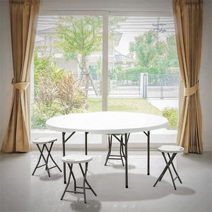 Tavolo Pieghevole Rotondo in Plastica <span class=keywords><strong>da</strong></span> 1,5 m per Catering, Campeggio, Casa o Sala <span class=keywords><strong>da</strong></span> Pranzo d'Hotel, Uso Commerciale - Product Image 5