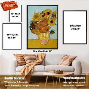 UNIART puro fatto a mano Van Gogh riproduzione del fiore del sole pittura a olio 100% dipinto a mano impressionismo acrilico Artwork decorazione della parete - Product Image 5