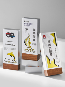 Trio <span class=keywords><strong>de</strong></span> Trofeos Atemporales <span class=keywords><strong>de</strong></span> <span class=keywords><strong>Madera</strong></span>, Metal y Cristal |   Premios Personalizados <span class=keywords><strong>para</strong></span> Campeonatos Empresariales, Deportes y Logros Académicos - Product Image 4