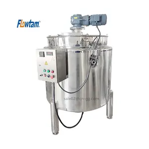 stainless steel electric heating double jacketed liquid mixing tank with wall scraped mixer