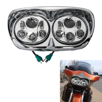 Faro Delantero LED Doble TCMT de 5 3/4 Pulgadas, Proyector de Luz para Harley Touring Road Glide 1998-2013