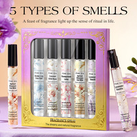 PINK SEA Coffret de 5 mini-parfums vaporisateurs de 10 ml, senteur florale fruitée fraîche, portable, parfum longue durée, kit cadeau pour femmes