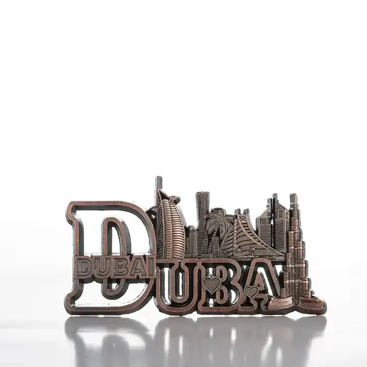 Dubai uae מגנט מקרר 3d מתכת מלאכה תיירות נסיעות עיר אוסף מזכרות מדבקה בית דקו