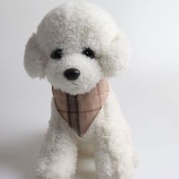 Collier pour chat en coton à carreaux réglable, prêt à expédier, avec bandana et nœud papillon, style anglais élégant, vente en gros