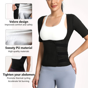 ชุดซาวน่าสำหรับผู้หญิงขายดี ผ้าระบายอากาศ ชุดออกกำลังกาย ชุดกระชับสัดส่วน ช่วยเผาผลาญไขมัน เสื้อออกกำลังกาย - Product Image 2