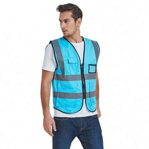 Nouvelle promotion : Gilet de travail réfléchissant réversible à double boutonnage pour homme, multi-poches, décontracté, pour l'été, sécurité en ingénierie - Product Image 1