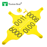 YTET006 Etiquetas de Oreja Numeradas Conectadas Personalizadas de Gran Venta, Etiquetas de TPU Secuenciales Gemelas para la Gestión de Ganado Porcino, Bovino y Ovino