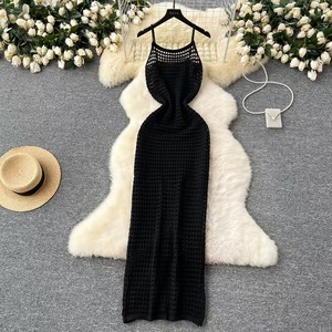 TPY0 Nuevo Estilo Vestido Camisero de Malla Calada con Capas y Combinado con un Vestido Largo Ajustado para Mujer - Ideal para Verano - Product Image 2