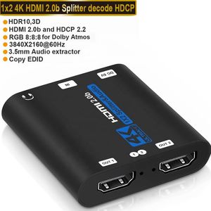 Répartiteur <span class=keywords><strong>HDMI</strong></span> 2.0 4K 60Hz 1x2, 1 entrée 2 sorties, 4k 60Hz, 2 ports, répartiteur <span class=keywords><strong>HDMI</strong></span> HDCP 2.2 HDR avec extracteur audio <span class=keywords><strong>jack</strong></span> 3,5 mm pour PS4 PS5 - Product Image 6