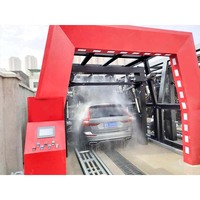 Peralatan mesin cuci mobil jenis terowongan otomatis kustom merah profesional