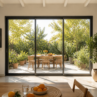 Ventana Corredera de Aluminio con Dimensiones Personalizadas, Doble Acristalamiento, Vidrio Templado Low-E con Mosquitera para Balcón de Villa