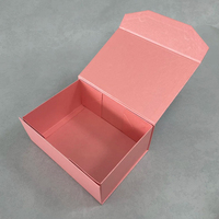 Kotak Kertas Lipat Magnetik Kaku Ramah Lingkungan Mewah Kustom Warna Pink dengan Spons Berkualitas Tinggi, Cetak LOGO, dan Kemasan Pita Kustom