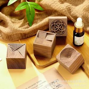 Diffuseur d'huiles essentielles en bois pour voiture, aromathérapie, diffuseur de parfum sans flamme pour sortie de climatisation en bois massif - Product Image 2