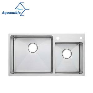 Luxury 304 Stainless Steel Kitchen <strong>Sink</strong> Double Bowl Handmade Inox Kitchen <strong>Sink</strong> <strong>with</strong> <strong>Drainer</strong> - Product Image 3