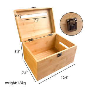 Youlike, organizador de soporte de bolsa de basura de bambú montado en la pared de bambú Natural, bolsa de almacenamiento de comestibles de cocina con cerradura mental antigua - Product Image 3