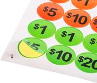 Étiquettes autocollantes numériques personnalisées imperméables et colorées pour oreillers, étiquettes de prix en euros et en dollars, étiquettes en papier