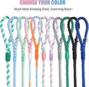 สายจูงสุนัขแบบเชือกถักมือ สีชมพูและสีม่วง สำหรับสุนัขขนาดกลางและขนาดใหญ่ วันวาเลนไทน์ - Product Image 2