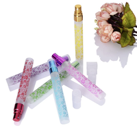 Vaporisateur de parfum en verre, 10ml, mat, rechargeable, vide, de voyage, avec impression de fleur, atomiseur, pompe, vaporisateur