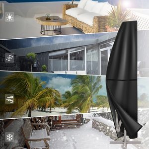 Funda para Sombrilla de Patio Basics, Tela Impermeable <span class=keywords><strong>que</strong></span> Protege Contra la Lluvia y los Rayos UV, Protección para Todas las Estaciones, Negra - Product Image 6