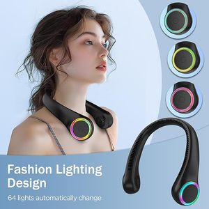 Ventilador de Cuello Colgante con Luces LED de 2026 Colores, Portátil, para Deportes al Aire Libre, Recargable por USB, Mini Ventilador de Refrigeración - Product Image 5