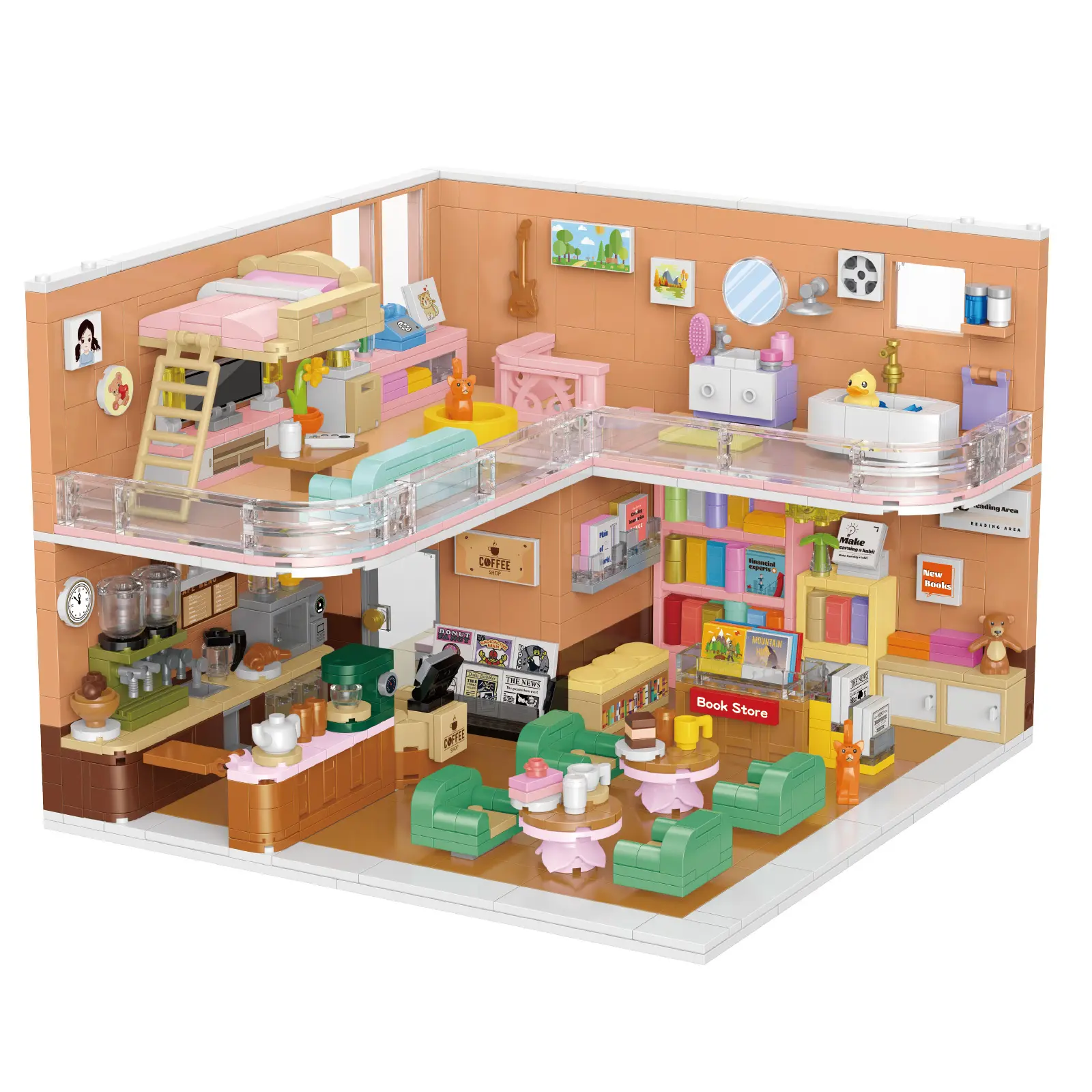 TUNJILOOL juguete de construcción casa de muñecas en miniatura muebles en miniatura para juegos de casa de muñecas regalo para niños DIY rompecabezas de plástico