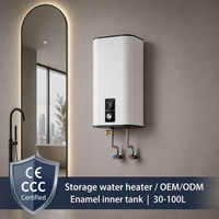 Chauffe-eau électrique mural avec réservoir intérieur émaillé 30L, pour maison, hôtel, camping-car
