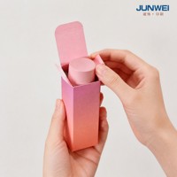 Boîtes d'emballage recyclables en papier couché imprimé avec logo personnalisé et finition vernie pour outils de maquillage et rouges à lèvres
