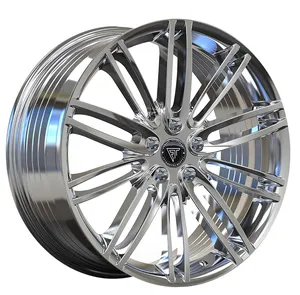 20 22 24 26 Inch Customized Forged Alloy Car Rims Polishing 5x112 5x114.3 5X130 5x120 Forged Wheels With Chrome Cap