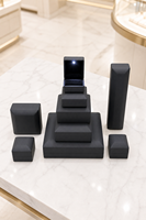 Boîte à bijoux LED de luxe avec écran lumineux, vente en gros et au détail en petite quantité, étui d'emballage noir pour bague en diamant