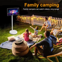 HXXK 32 pulgadas Soporte portátil Seguir por mí Smart Tv Pantalla Lcd Móvil Inteligente TV Pantalla táctil Control remoto Monitor de juego
