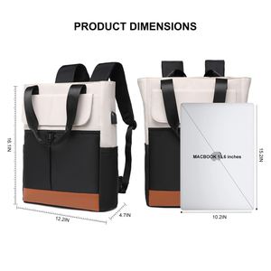 Sac à dos convertible unisexe portable en polyester imperméable, sac de cours, sac de vélo, sac de voyage décontracté, sac à dos pour ordinateur portable 20-39L - Product Image 3