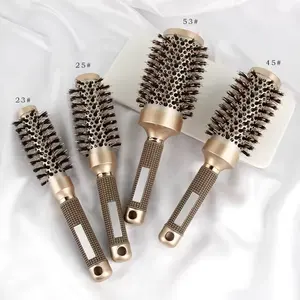 Shangzhiyi Hairstylist Styling Ceramic Aluminum Tube Honey Hair Heat Resistant Curly Hair Roller Comb