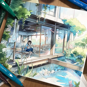 Màu Sắc Khác Nhau Không Độc Hại Sinh Viên Kép Nhà Sản Xuất Tốt <span class=keywords><strong>Tip</strong></span> Thiết Lập Màu Nước Sơn Nước Dựa Sơn Đánh Dấu Bàn Chải Bút - Product Image 6