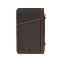 Nouveauté : Portefeuille vintage à double pli en cuir Crazy Horse, porte-cartes de voyage avec étui pour passeport et téléphone en cuir véritable